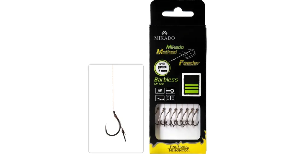 Velká sleva | Mikado Návazec Method Feeder 10cm Háček bez Protihrotu s Trnem 8ks
