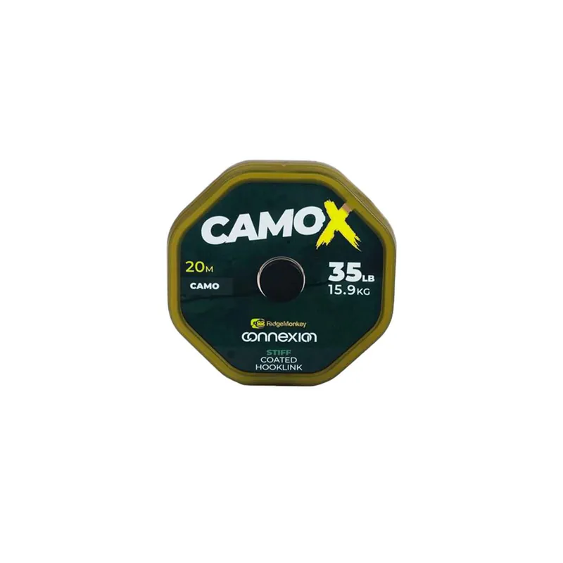 Top cena - RidgeMonkey Šňůrka Connexion CamoX Stiff Coated Hooklink 20m