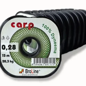 Carp Dyneema - oválná/tm.zelená/10 m/0,40 mm/26,0 kg | Špičková kvalita