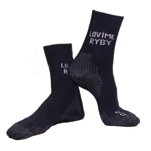 Novinka | LOVÍME RYBY - Ponožky zimní vel. 26 - 27, šedo/černé