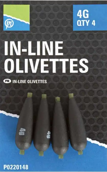Bezpečná platba - 4ks - Torpila Preston Inline Olivettes Hmotnost 0,4gr