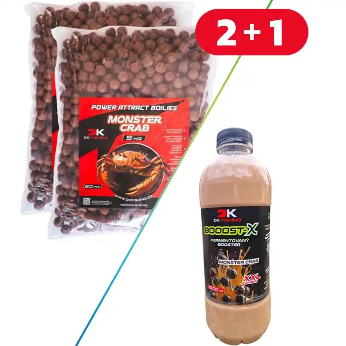 10kg Boilies DK Fishing Power Attract Monster Crab 20mm + Booster ZDARMA | Cenová bomba