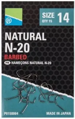 15ks - Háček Preston Natural N-20 Hooks Velikost 18 - Pouze dnes