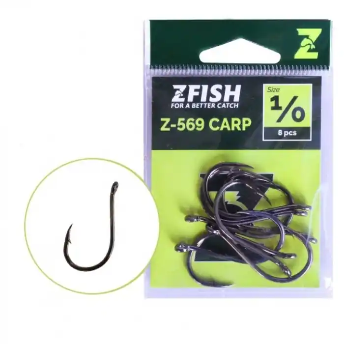 10ks - Háčky Zfish Carp Hooks Z-569 Velikost 1/0 | Skvělé hodnocení