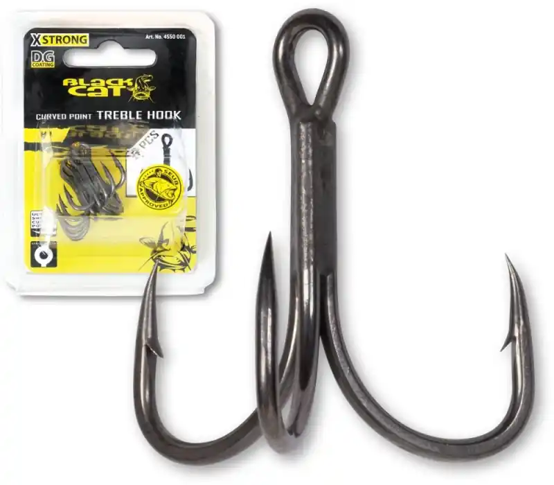 Ušetřete - 5ks - Trojháčky s Protihrotem Black Cat Curve Point DG Coating