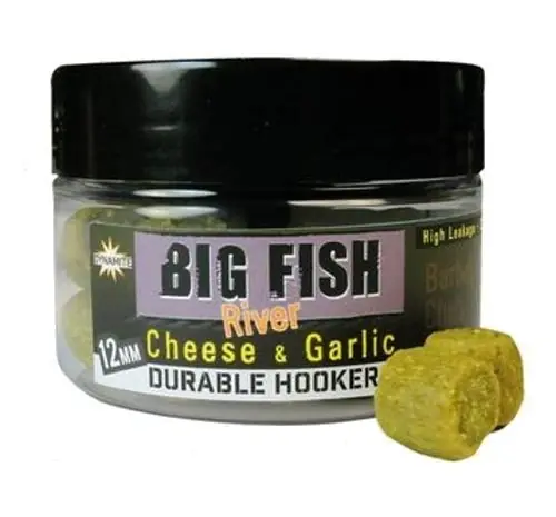 Jen pár kusů | Pelety Dynamite Baits Durable Hookers Big Fish River 12mm Cheese&Garlic