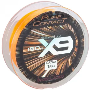 Cenová bomba - Pletená Šňůra Iron Claw K-Pure Contact X9 Oranžová 150m 0,24mm/21,0kg