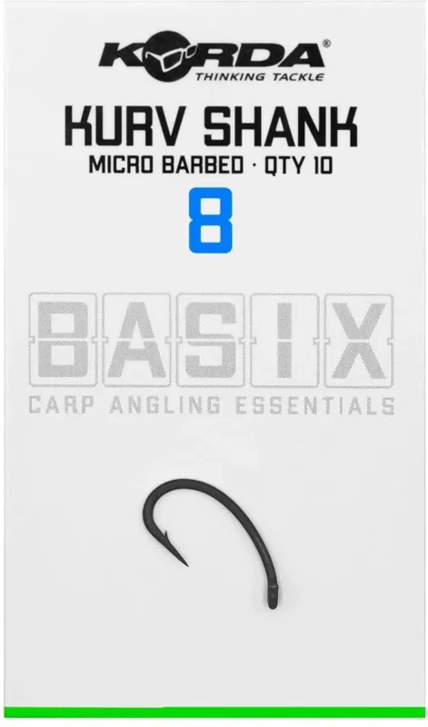10ks - Háček Korda Basix Kurv Barbed Velikost 8 | Doprodej