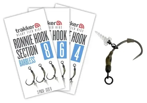 Pospěšte si | 3ks - Návazec Trakker Ronnie Hook Section Barbless