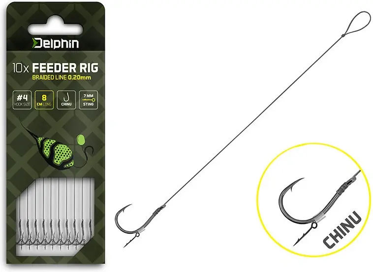 10ks - Feederový Návazec Delphin Braided Sting Chinu 8cm/0,20mm/ 4 | Nenechte si ujít nabídku