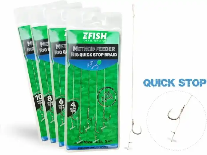 5ks - Návazec Zfish Method Feeder Rig Quick Stop Braid Velkost 14 | Doprodej