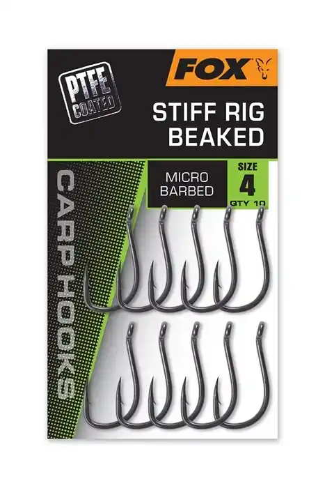 Ušetřete nyní | 10ks - Háčky Fox Stiff Rig Beak Velikost 4