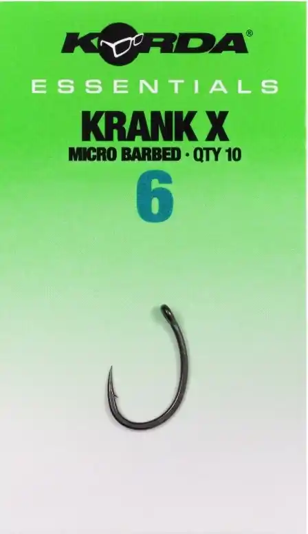 10ks - Háček Korda Essentials Krank X Barbed Velikost 2 | Sleva