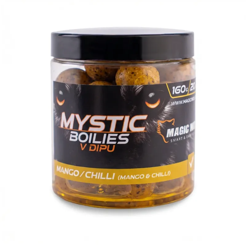 MAGIC WOLF Boilies v dipu Mystic Mango Chilli 160g 24mm | Velmi oblíbený produkt