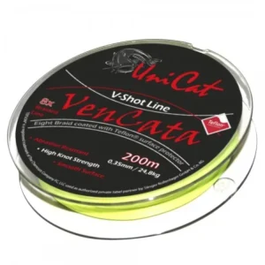 Uni Cat pletená šňůra Vencata V-Shot Line Yellow 200m 0,45mm 38,5kg - Skvělá cena