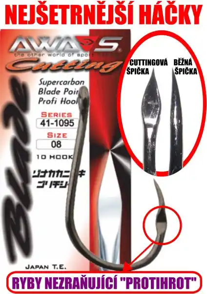 Přímo z výroby | AWA-S Háčky CUTTING BLADE 1095 BLACK NICKEL 1/0
