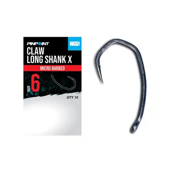 Nash Háčky Claw Long Shank X Micro Barbed vel. 6 10ks - Novinka